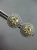 LARGE 1.6CT WHITE & FANCY YELLOW DIAMOND 18KT 2 TONE GOLD 3D HALO STUD EARRINGS
