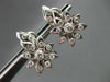 ANTIQUE LARGE .85CT DIAMOND 14KT W GOLD ETOILE FLOWER CLIP ON EARRINGS #ELV22
