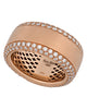 ESTATE WIDE 1.25CT DIAMOND 18KT ROSE GOLD MATTE & SHINY WEDDING ANNIVERSARY RING