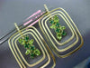 ESTATE 5.64CT DIAMOND & AAA PERIDOT & TSAVORITE 14K YELLOW GOLD HANGING EARRINGS