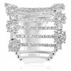 WIDE 1.72CT DIAMOND 18KT WHITE GOLD 3D MULTI ROW OPEN FILIGREE ANNIVERSARY RING