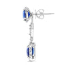 7.16CT DIAMOND & SAPPHIRE 18KT WHITE GOLD INTERCHANGEABLE HANGING STUD EARRINGS