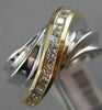 ESTATE .33CT DIAMOND 14K WHITE & YELLOW GOLD MULTI ROW CRISS CROSS INFINITY RING