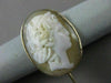 ANTIQUE 14KT YELLOW GOLD HANDCRAFTED LIGHT PINK CAMEO LAPEL PIN AMAZING!! #22663