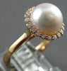 ESTATE .29CT DIAMOND & AAA SOUTH SEA PEARL 14K ROSE GOLD 3D ROUND HALO LOVE RING