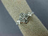 ESTATE .60CT DIAMOND 18KT WHITE GOLD 3D ROUND FOUR LEAF CLOVER FLOWER LOVE RING