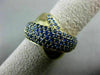 ESTATE LARGE 2.31CT AAA SAPPHIRE & TANZANITE 14K YELLOW GOLD 3D CRISS CROSS RING