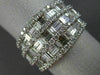 ESTATE LARGE 2.67CT DIAMOND 18K WHITE GOLD 3D MULTI ROW WEDDING ANNIVERSARY RING