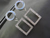 ESTATE .46CT DIAMOND 14KT WHITE GOLD 3D CIRCLE & RECTANGULAR HANGING EARRINGS
