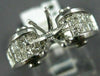 ESTATE WIDE 1.10CT DIAMOND 14KT WHITE GOLD 3D SEMI MOUNT ENGAGEMENT RING #11781