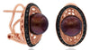 LARGE .65CT BLACK DIAMOND & AAA BROWN SOUTH SEA PEARL 14KT YELLOW GOLD EARRINGS
