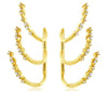 ESTATE .21CT DIAMOND 14K YELLOW GOLD MULTI LEAF FUN EAR CLIMBER HANGING EARRINGS
