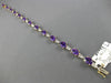 ESTATE LONG 10.65CT DIAMOND & AAA AMETHYST 14KT TWO TONE GOLD 3D TENNIS BRACELET