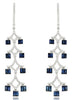 2.65CT DIAMOND & AAA SAPPHIRE 14KT WHITE GOLD ROUND & BAGUETTE HANGING EARRINGS