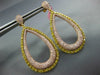 LARGE 4.97CT PINK & FANCY YELLOW DIAMOND 18K YELLOW & ROSE GOLD HANGING EARRINGS