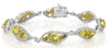 4.79CT WHITE & FANCY YELLOW DIAMOND 18KT 2 TONE GOLD MULTI LEAF TENNIS BRACELET