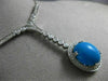 ANTIQUE 5.80CT DIAMOND & AAA TURQUOISE 14K WHITE GOLD HALO ETOILE NECKLACE 21870