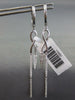 ESTATE .28CT DIAMOND 14KT WHITE GOLD 3D CLASSIC INFINITY BAR HANGING EARRINGS