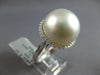 LARGE .44CT DIAMOND & AAA SOUTH SEA PEARL 18K WHITE GOLD ROUND CLASSIC HALO RING