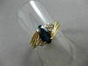 ESTATE .50CT DIAMOND & AAA MARQUISE SAPPHIRE 14KT YELLOW GOLD SWIRL RING #22355