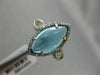 WIDE 4.66CT DIAMOND & AAA MARQUISE SHAPE BLUE TOPAZ 14K WHITE GOLD CABACHON RING