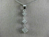 ESTATE .75CT DIAMOND 14KT WHITE GOLD CLASSIC PAST PRESENT FUTURE PENDANT #19063