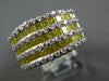 2.44CT WHITE & FANCY YELLOW DIAMOND 18KT WHITE GOLD MULTI ROW ANNIVERSARY RING
