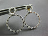 .75CT DIAMOND 14KT 2 TONE GOLD 3D ETOILE CIRCULAR SIDEWAYS HOOP HANGING EARRINGS