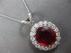 EXTRA LARGE 13.79CT DIAMOND & AAA RUBY 14KT WHITE GOLD 3D CLASSIC PENDANT #27986