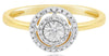 .10CT DIAMOND 14KT 2 TONE GOLD 3D ROUND DOUBLE HALO FLORAL FRIENDSHIP LOVE RING