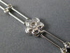 ESTATE .20CT DIAMOND 14K WHITE GOLD DOUBLE LINK FLOWER FLORAL BRACELET#19801
