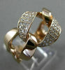 ESTATE LARGE .40CT ROUND DIAMOND 18KT ROSE GOLD 3D OPEN LINK LOVE KNOT FUN RING
