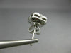 ESTATE .20CT DIAMOND & AAA RUBY 14KT WHITE GOLD 3D FLOWER SQUARE STUD EARRINGS