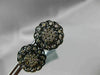 ANTIQUE LARGE .66CT FANCY COLOR DIAMOND 18KT BLACK GOLD FLOWER ETOILE EARRINGS