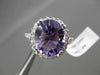 ESTATE LARGE 4.57CT DIAMOND & AAA EXTRA FACET AMETHYST 14KT WHITE GOLD HALO RING
