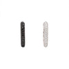 ESTATE 1.50CT WHITE & BLACK DIAMOND 18KT WHITE GOLD PAVE HUGGIE HANGING EARRINGS