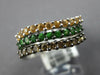WIDE 1.15CT MOCHA DIAMOND & AAA TSAVORITE & YELLOW SAPPHIRE 14KT WHITE GOLD RING