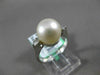 ESTATE .16CT DIAMOND & AAA SOUTH SEA PEARL 18KT WHITE GOLD 3D ENGAGEMENT RING