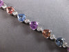 LARGE 14.01CT DIAMOND & AAA MULTI COLOR SAPPHIRE 18KT WHITE GOLD TENNIS BRACELET