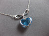 3.50CT DIAMOND & AAA BLUE TOPAZ 18KT WHITE GOLD 3D HEART SHAPE BOW LOVE NECKLACE