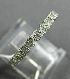 ESTATE .19CT DIAMOND 14K WHITE GOLD FILIGREE SQUARE HEART SHAPE ANNIVERSARY RING
