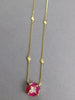3.8CT DIAMOND & AAA RUBY 14KT YELLOW GOLD PRINCESS MARQUISE BY THE YARD NECKLACE