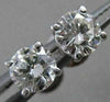 ESTATE .85CTW DIAMOND 5MM STUD 14KT WHITE GOLD SCREWBACK EARRINGS FG VSSI #21269
