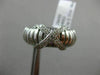 ESTATE WIDE .31CT ROUND DIAMOND 18K WHITE GOLD 3D FLEXIBLE SHINY X LOVE RING VVS