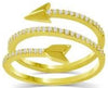 ESTATE .25CT DIAMOND 14KT YELLOW GOLD 3D CLASSIC CRISS CROSS ARROW LOVE RING