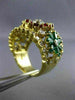 LARGE 3.80CT DIAMOND AAA MULTI GEM 18KT YELLOW GOLD 3D MULTI FLOWER FUN RING E/F
