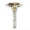 CERTIFIED EXTRA LARGE 4.39CT MULTI COLOR DIAMOND 18K 2 TONE GOLD ENGAGEMENT RING