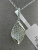 ESTATE .37CT DIAMOND 18KT WHITE GOLD 3D TWISTED MARQUISE FLOATING PENDANT CHAIN