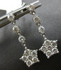 ESTATE 1.0CT DIAMOND 14K WHITE GOLD 3D CLASSIC STAR BY THE YARD HANGING EARRINGS