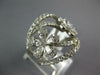 ESTATE LARGE 1.80CT DIAMOND 18K WHITE GOLD ROUND & PEAR SHAPE DOUBLE FLOWER RING